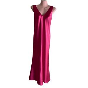 Vintage Fredericks of Hollywood Nightgown Large Pink Slip Long Dress Barbiecore
